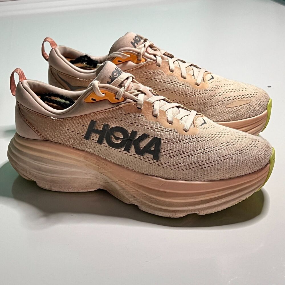 Hoka One One Bondi 8 Women's Size 10d Running Shoes Cream/Vanilla 1127954-CMV